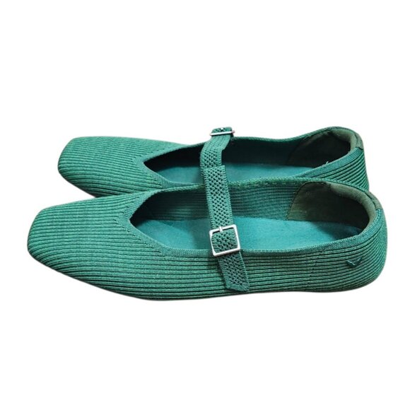 VIVAIA square toed Mary Jane Margot adjustable instep strap for comfy fit Green - Picture 5 of 10